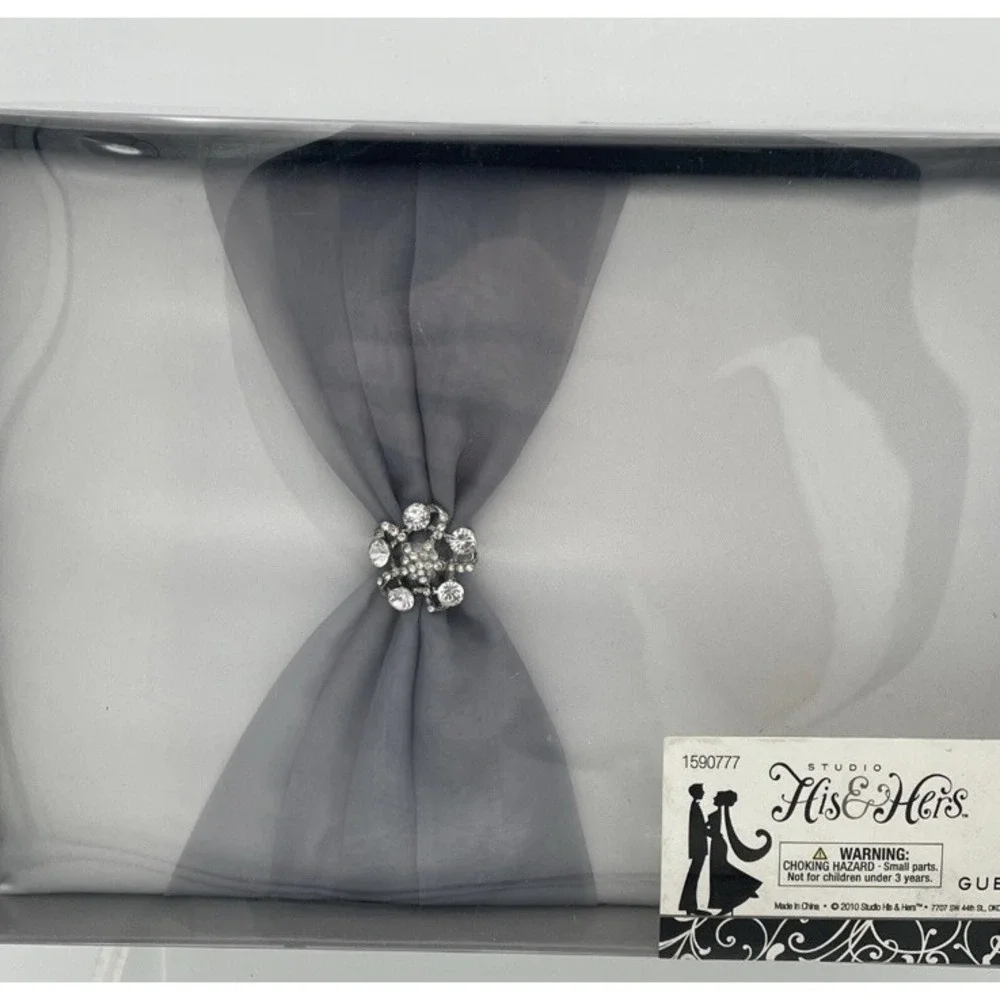 Studio His & Hers White Wedding Guest Book w/ Guest Pen‎ New Gray Cs4 Boxed